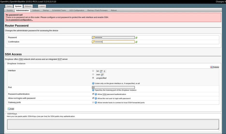 OpenWRT settings